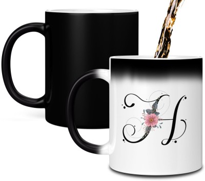 TrendoPrint Letter H Alphabet MagicMug | Best Gift for your Loved Once on their Special Day Ceramic Coffee Mug(350 ml)