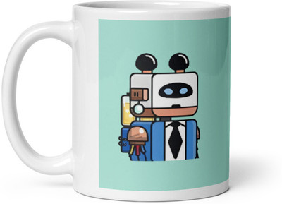 Mr UVD Robot Without Hand Ceramic Coffee Mug(350 ml)