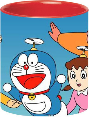 ARTBUG Doraemon -1190-Red Ceramic Coffee Mug(350 ml)