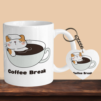 VM MALL 101_Coffee Break Rest R-H Ceramic Coffee Mug(330 ml)