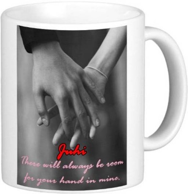 Exocticaa Romantic Gift for Juhi Your Hand In Mine 095 Ceramic Coffee Mug(325 ml)