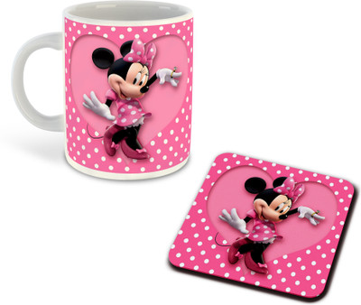 FLEXERSTYLE NEW2025-Mickey Mouse Printed White Coffee With Coaster - D23 Ceramic Coffee Mug(325 ml)