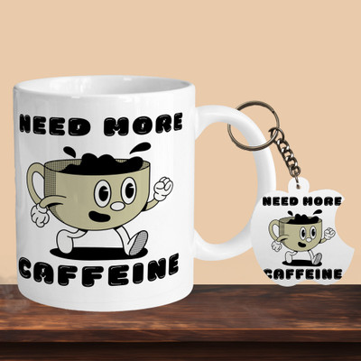 VM MALL 101_Need More Caffine R-A Ceramic Coffee Mug(330 ml)