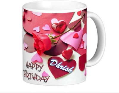 Exocticaa Romantic Happy Birthday Gift for Dhrish I Love You 091 Ceramic Coffee Mug(325 ml)