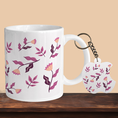 Hunter Studio 101_Leafs R-A Ceramic Coffee Mug(330 ml, Pack of 2)