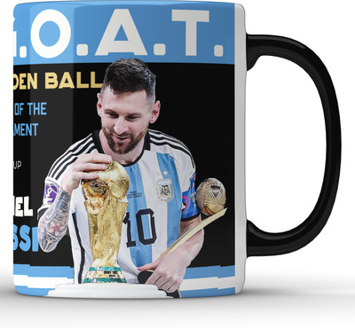 Unbounded Company Lionel Messi World Cup 2022 Black Ceramic Coffee Mug(325 ml)