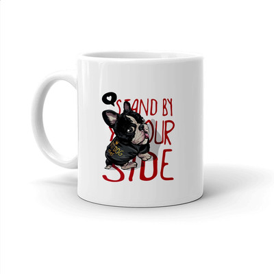 Clapcart STAND BY YOUR SIDE - Printer Designer Coffee Ceramic Coffee Mug(325 ml)