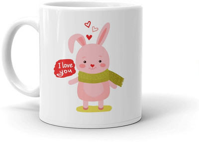 Clapcart I Love You Design Printed Ceramic Coffee Mug(350 ml)