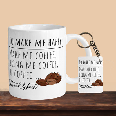 VM MALL 101_To Make Me Happy Coffee R-R Ceramic Coffee Mug(330 ml, Pack of 2)