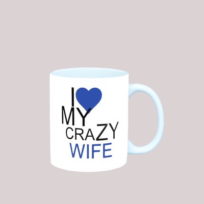 AGARWAL GIFT GALLERY Crazy Wife Husband Coffee_657 Ceramic Coffee Mug(325 ml)