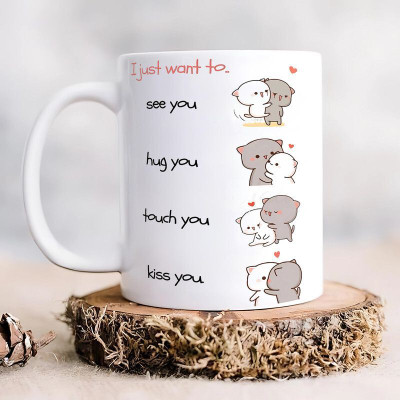 FLEXERSTYLE Bubu Dudu Printed Coffee/Tea Cup for Anniversary Birthday for Friends M_419 Ceramic Coffee Mug(325 ml, Pack of 2)
