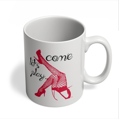 ICARUSBOX Icarus Box Come let play sexy lady White Coffee Gift Birthday Friends Ceramic Coffee Mug(250 ml)