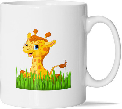 Jaipur Frames Cute Giraffe Cartoon for Kids School & Gifting Ceramic Coffee Mug(325 ml)