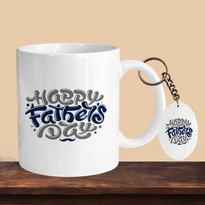 VM SHOPPING MALL Happy Fathers Day R-O Ceramic Coffee Mug(330 ml, Pack of 2)