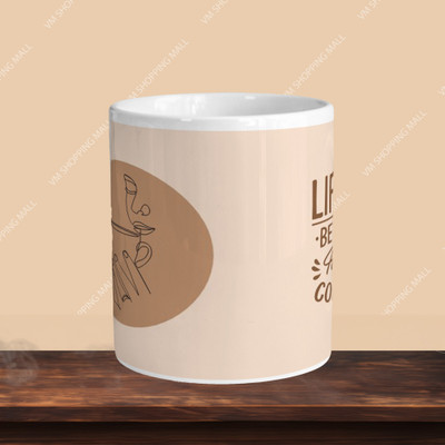 Print Ginnie 101_Life Is Better After Coffee L-R Ceramic Coffee Mug(325 ml)