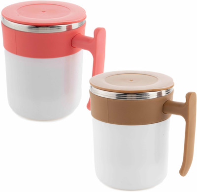 METSTIK Tea Coffee Cup Set Stainless Steel, Plastic Coffee Mug(300 ml, Pack of 2)