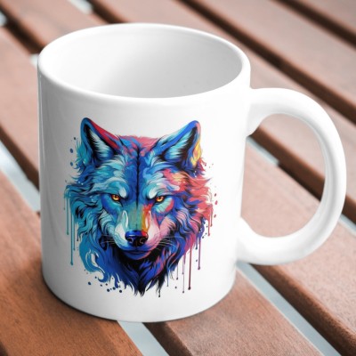 Hadoti 3D Wolf Ceramic Coffee Mug(350 ml)