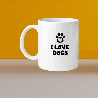 Hunter Studio 101_Perfect for Coffee and Tea - Single Pack VM I Love Dogs L Ceramic Coffee Mug(328 ml)