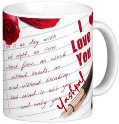 Exocticaa Romantic Gift for Yashpal I Love You Letter 081 Ceramic Coffee Mug(325 ml)