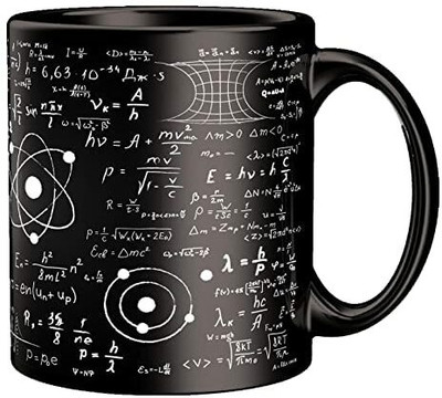 AASTHA IMAGINE Physics Equation Printed Black Coffee/Tea Best for The Students Ceramic Coffee Mug(350 ml)