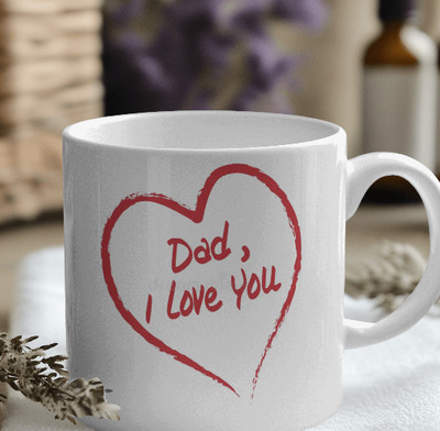 Kanak traders Dad I Love You Ceramic (350 ML) | Gift for Father’s Day & Birthday Ceramic Coffee Mug(350 ml)