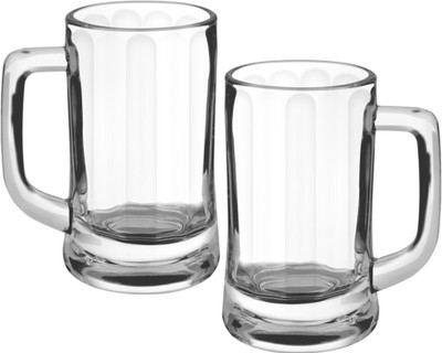 TREO Munich Cool 359 ml Each, Transparent|Juice|Water Glass Beer Mug(359 ml, Pack of 2)