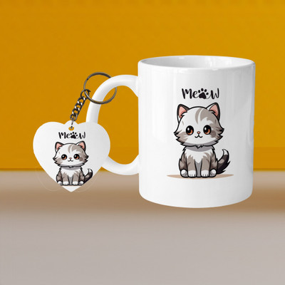 VM SHOPPING MALL VM Fall In Love With You L-H Ceramic Coffee Mug(320 ml, Pack of 2)