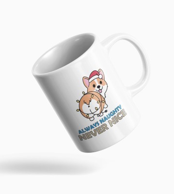 REVAMAN Cute Dog Design Christmas Theme Best Gift For Dog Lover Boys Girls Ceramic Coffee Mug(300 ml)