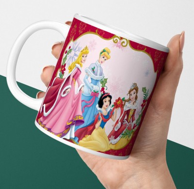 PrintingZone Compatible Print With Princess Cup For Birthday Gift Boys & Girls (CM-12) Ceramic Coffee Mug(350 ml)