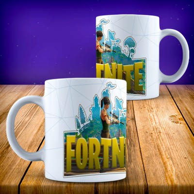 Dark Mart Fortnite 02 Gaming Printed White Ceramic Coffee Mug(350 ml)