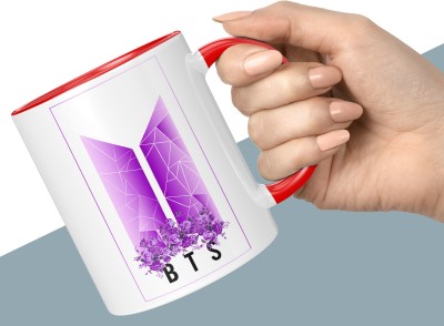 NH10 DESIGNS BTS Printed Cup BTS Signature Cup BTS Products Gift For Girls Boys (B613TM334) Ceramic Coffee Mug(350 ml)