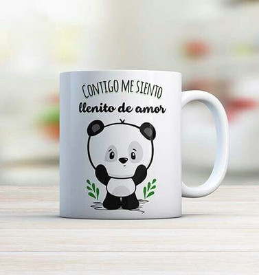 Volxo Designable “Little Panda” Printed Coffee/Cup Ceramic Coffee Mug(330 ml)