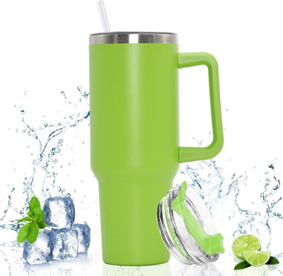 Trinestia Tumbler with Handle and Straw Lid Water Bottle Travel Coffee Cup Hot &Cold Stainless Steel Tumbler(1200 ml)