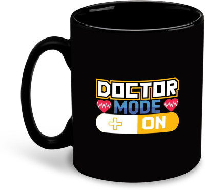 FLEXERSTYLE NEW2025-Docter Printed Design Black Patch Coffee - D16 Ceramic Coffee Mug(325 ml)