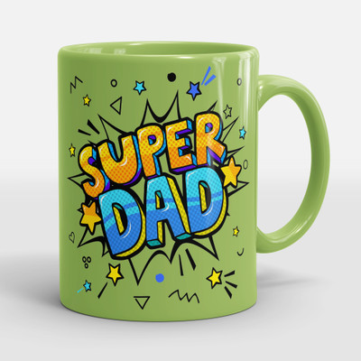 Sublikraft Super Dad Printed Coffee Ceramic Coffee Mug(330 ml)