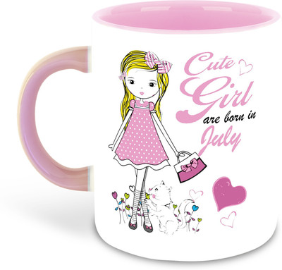 FLEXERSTYLE NEW2025-Mug CuteGirlBJuly-CM-3325 ml pack of 1 _NEW Ceramic Coffee Mug(325 ml)