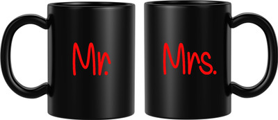 BLISSart NEW_BLS-PM-KP2559-B Ceramic Coffee Mug(350 ml, Pack of 2)
