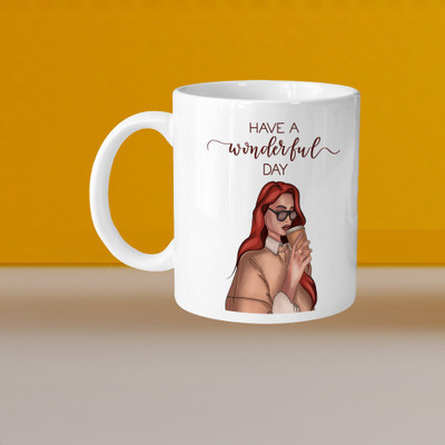 Hunter Studio 101_Perfect for Coffee and Tea - Single Pack VM Have A Wonderful Day L Ceramic Coffee Mug(328 ml)