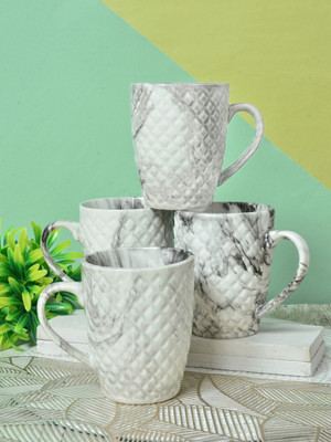 Fabinaliv FLMUG-1023 Ceramic Coffee Mug(350 ml, Pack of 4)