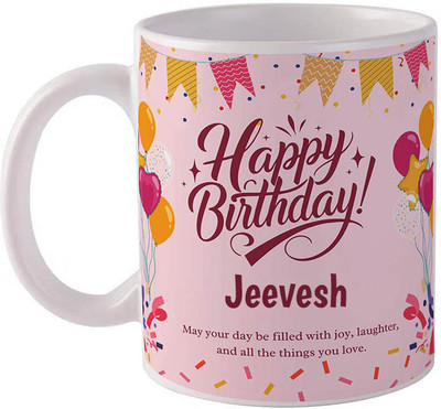 GIFTUATION Happy birthday Jeevesh / Gift for birthday Ceramic Coffee Mug(325 ml)
