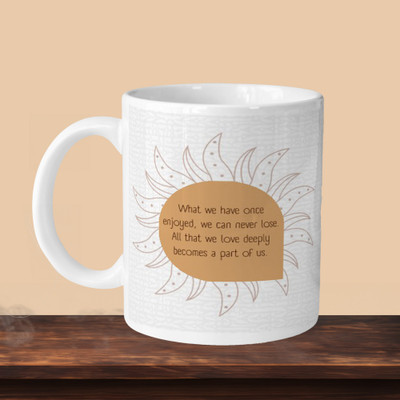 VM SHOPPING MALL Morning 01 L Ceramic Coffee Mug(330 ml, Pack of 2)