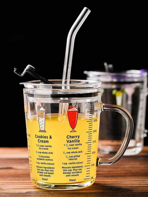 YAARA ENTERPRISE Cartoon Printed/Cup with Handle, Straw, Airtight Lid & Measuring Scale - 400 ML - 1 Piece - Random Design Glass Coffee Mug(400 ml)