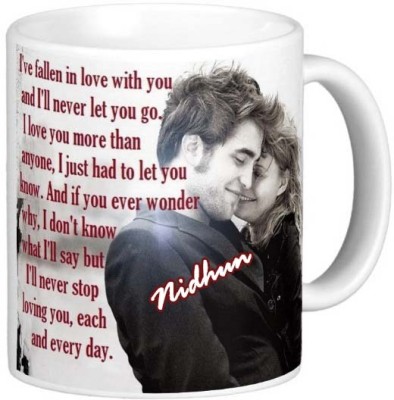 Exocticaa Romantic Gift for Nidhun I Love You 088 Ceramic Coffee Mug(325 ml)