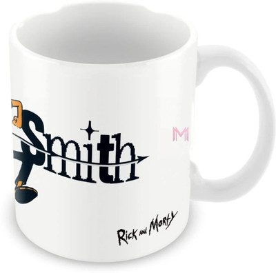 MaddockCorp Rick and Morty Smith Typography Printed White Ceramic Coffee Mug(350 ml)
