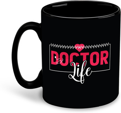 FLEXERSTYLE NEW2025-Docter Printed Design Black Patch Coffee - D15 Ceramic Coffee Mug(325 ml)