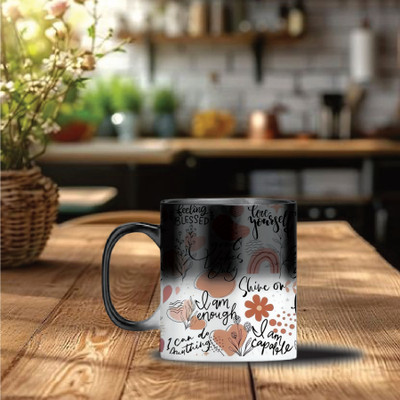 Print Ginnie Love Your Self Color Changing Magic CoffeeMug Ceramic Coffee Mug(350 ml)
