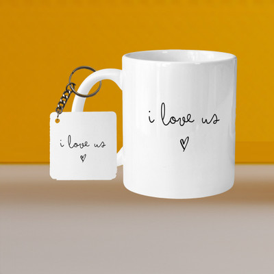 VM MALL 101_Perfect for Coffee and Tea - With Keychain VM I Love Us L S Ceramic Coffee Mug(333 ml)