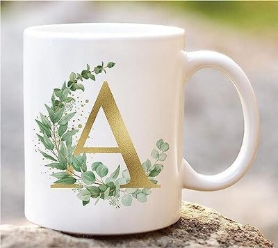 Aastha Imagine Media A Letter Name Initial Alphabet Inspiration Printed Ceramic Coffee Mug(350 ml)