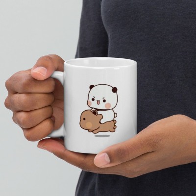 Mr UVD Bubu Dudu sitting on each other and running 931 Gift Item for Girlfriend Ceramic Coffee Mug(350 ml)