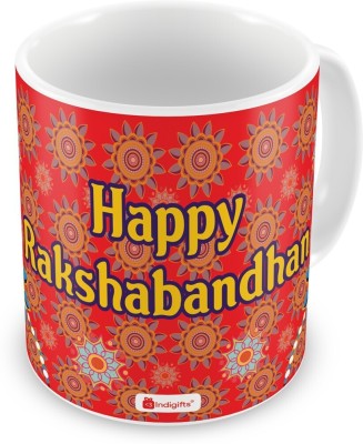 Indigifts Rakhi Gift Brother Gift, Gifts for Sister-Brother, Raksha Bandhan Gift, Gifts for Brother, Coffee for Brother_S-MUGCRWH01RO11-RKH17010 Ceramic Coffee Mug(330 ml)